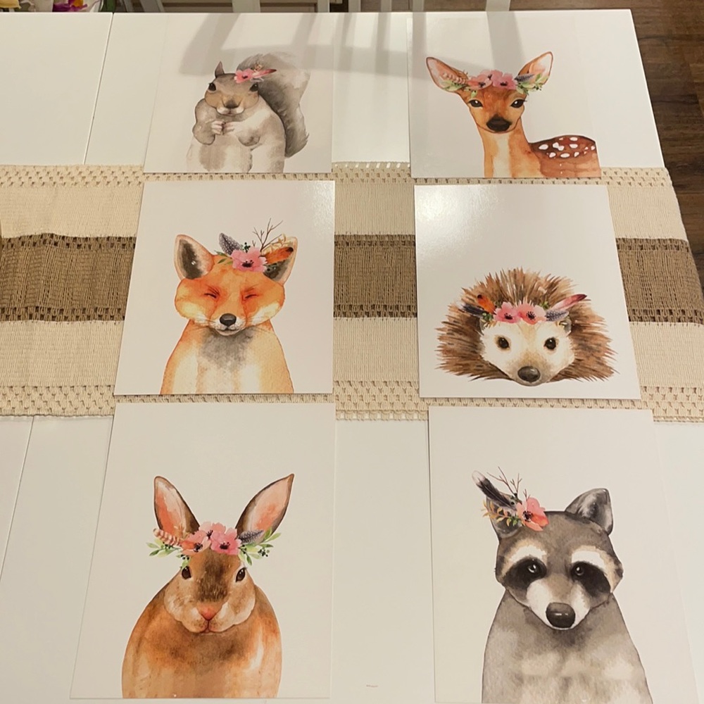 Baby Nursery Decor, 6 unframed wall art posters- in perfect condition